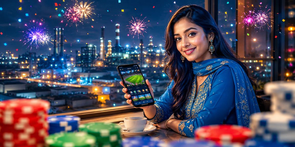 বাংলাদেশি তরুণী স্মার্টফোনে স্পোর্টস বেটিং উপভোগ করছেন